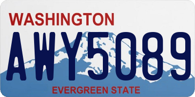 WA license plate AWY5089