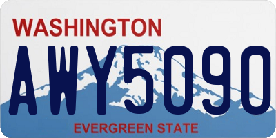 WA license plate AWY5090