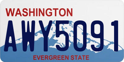 WA license plate AWY5091