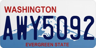 WA license plate AWY5092