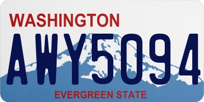 WA license plate AWY5094