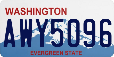 WA license plate AWY5096