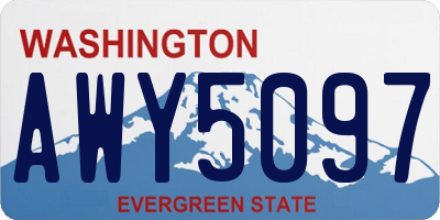 WA license plate AWY5097
