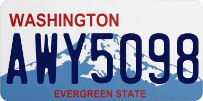WA license plate AWY5098