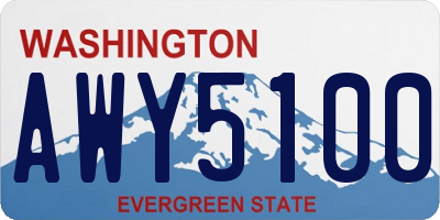 WA license plate AWY5100