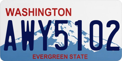 WA license plate AWY5102