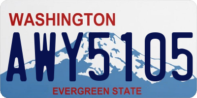 WA license plate AWY5105
