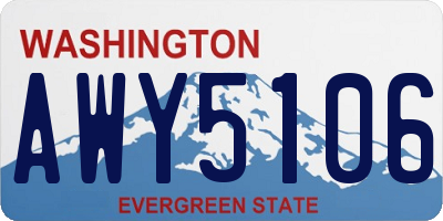 WA license plate AWY5106