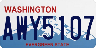 WA license plate AWY5107