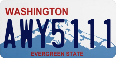 WA license plate AWY5111