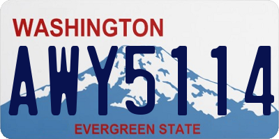 WA license plate AWY5114