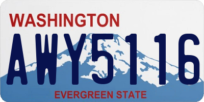 WA license plate AWY5116