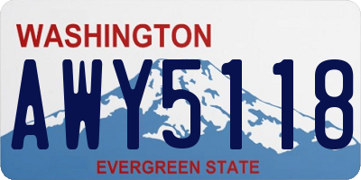 WA license plate AWY5118