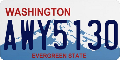 WA license plate AWY5130