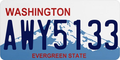WA license plate AWY5133