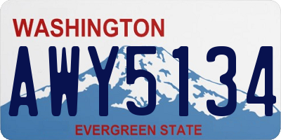 WA license plate AWY5134