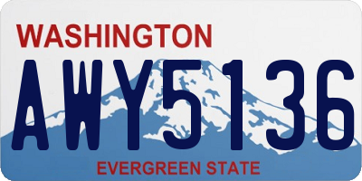 WA license plate AWY5136
