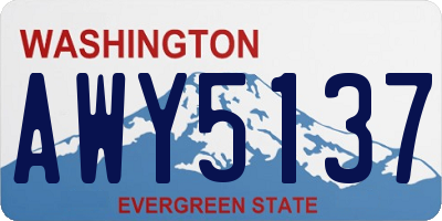 WA license plate AWY5137