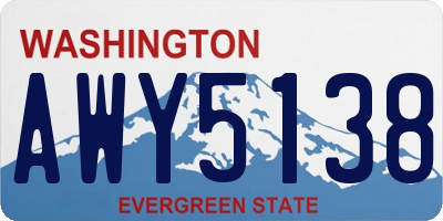 WA license plate AWY5138