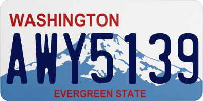 WA license plate AWY5139
