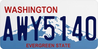 WA license plate AWY5140
