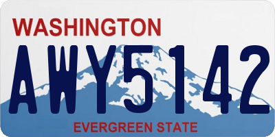 WA license plate AWY5142