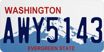 WA license plate AWY5143