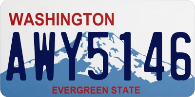 WA license plate AWY5146