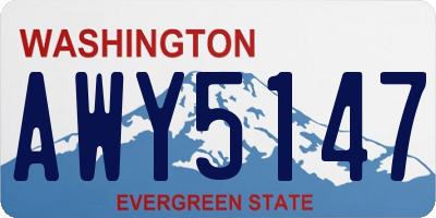 WA license plate AWY5147