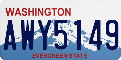WA license plate AWY5149