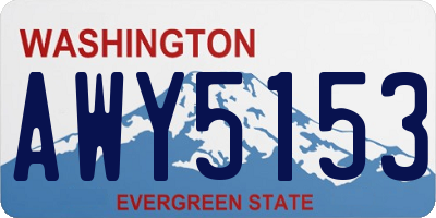WA license plate AWY5153