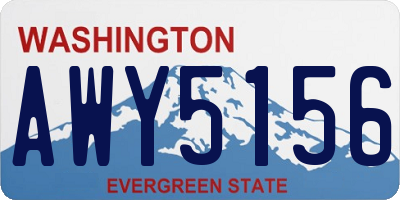 WA license plate AWY5156