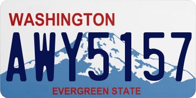 WA license plate AWY5157