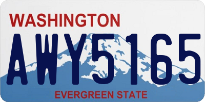 WA license plate AWY5165