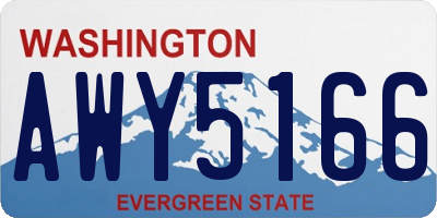 WA license plate AWY5166