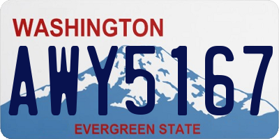 WA license plate AWY5167