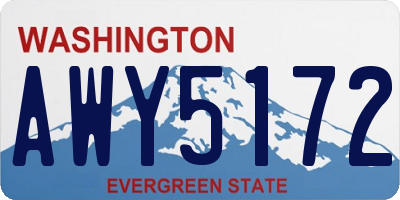WA license plate AWY5172