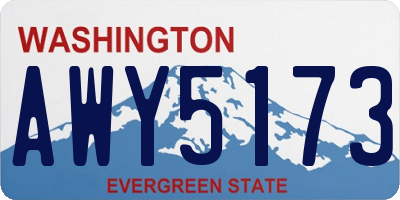 WA license plate AWY5173