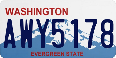 WA license plate AWY5178
