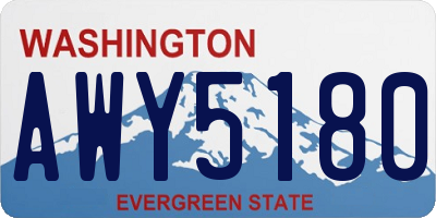 WA license plate AWY5180