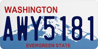 WA license plate AWY5181