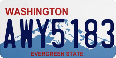 WA license plate AWY5183