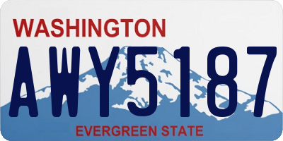 WA license plate AWY5187