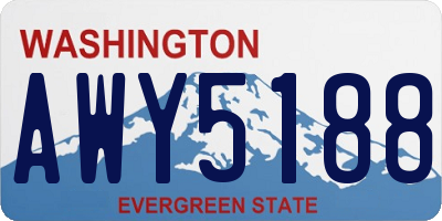 WA license plate AWY5188