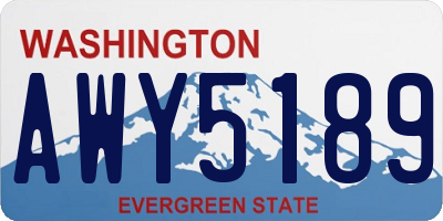 WA license plate AWY5189