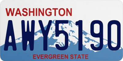 WA license plate AWY5190