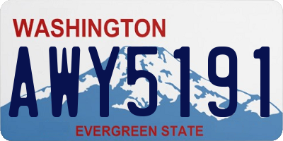 WA license plate AWY5191