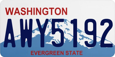 WA license plate AWY5192