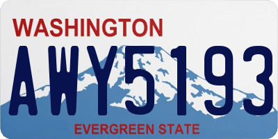 WA license plate AWY5193