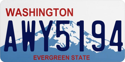 WA license plate AWY5194